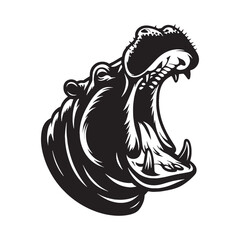 Elegant hippopotamus silhouette vector crafted for sophisticated branding – hippopotamus silhouette – hippopotamus vector – hippopotamus illustration – silhouette of hippopotamus

