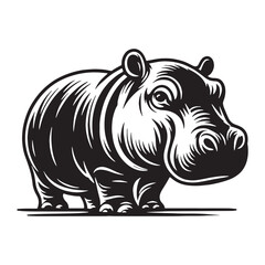 Distinct hippopotamus silhouette vector tailored for modern visual branding – hippopotamus silhouette – hippopotamus vector – hippopotamus illustration – silhouette of hippopotamus

