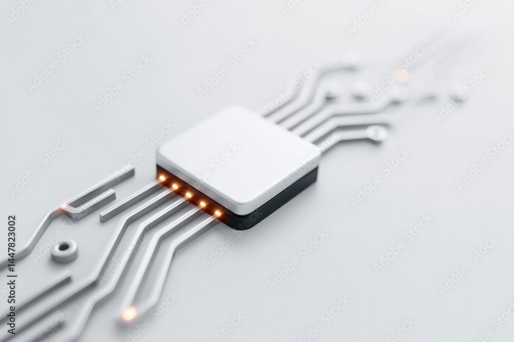Aufkleber minimalistic image of digital connections represented by simple circuit board design on white backgr