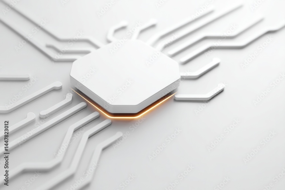 Aufkleber minimalistic image of digital connections represented by simple circuit board design on white backgr