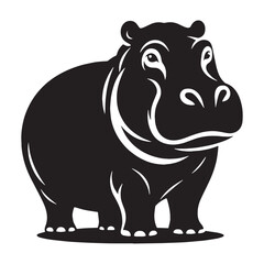 High-contrast hippopotamus silhouette vector perfect for dynamic branding – hippopotamus silhouette – hippopotamus vector – hippopotamus illustration – silhouette of hippopotamus

