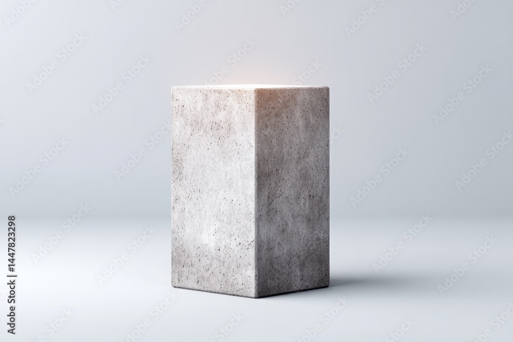 Poster minimalistic podium with empty surface positioned in well-lit space ready for culinary presentation
