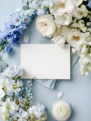 High-quality scene mockup thank you car 3.5 x 5 inches, blank white card with smooth matte finish. A wedding table in the background, etsy mockup scene, in style of coastal old money wedding