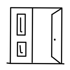 open door line vector