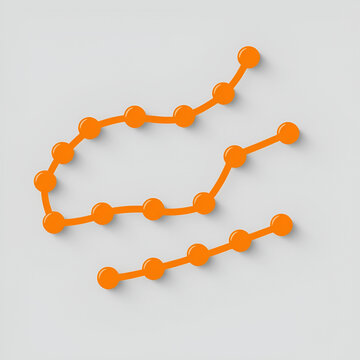 Icono plano cadena en gris y naranja