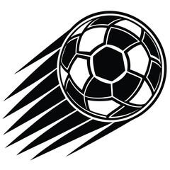 Fast-Moving Soccer Ball Dynamic Vector Graphic