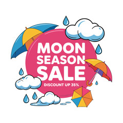 Monsoon Season Sale Vector Illustration