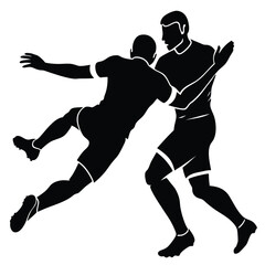 Dynamic Soccer Players Silhouette Intense Match Action