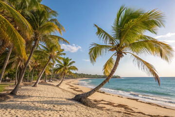 Fototapeta premium tropical beach with palm trees