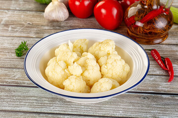 Vegan cuisine Steamed cauliflower cabbage