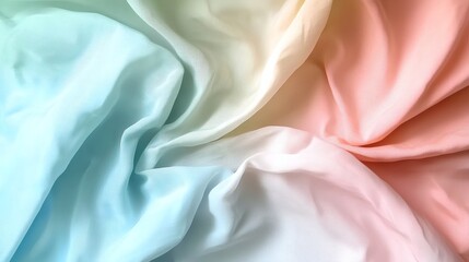 Obraz premium Soft Colorful Fabrics in Gentle Waves Creating a Serene and Calming Visual Experience