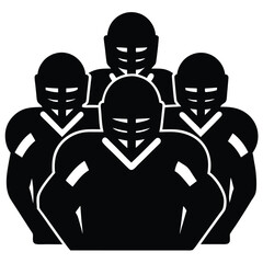 Powerful Football Team Silhouette American Football Players