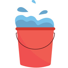 bucket with water vector bakery icon isolated on white