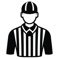 Referee Icon Black and White Striped Uniform