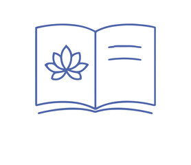 Yoga Book Illustration with Lotus Flower Design  