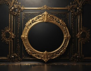 Shimmering black and gold backdrop; ornate VIP invitation; luxury coupon template , shine, gold leaf