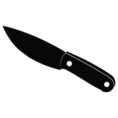 Sleek Black Knife Icon Simple and Sharp Vector Illustration
