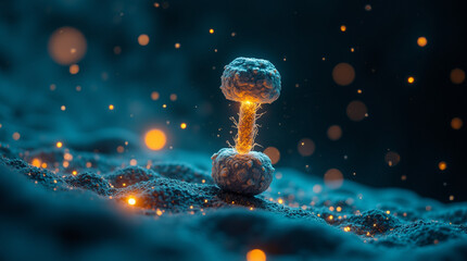 Micro photography of mitochondria lifting tiny dumbbells, glowing with energy, symbolizing 'the powerhouse of the cell'" &mdash; un m&eacute;lange de science, humour visuel et symbolisme m&eacute;tabolique