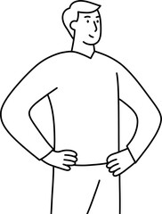 허리손 남 흑백