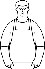 앞치마 남 흑백