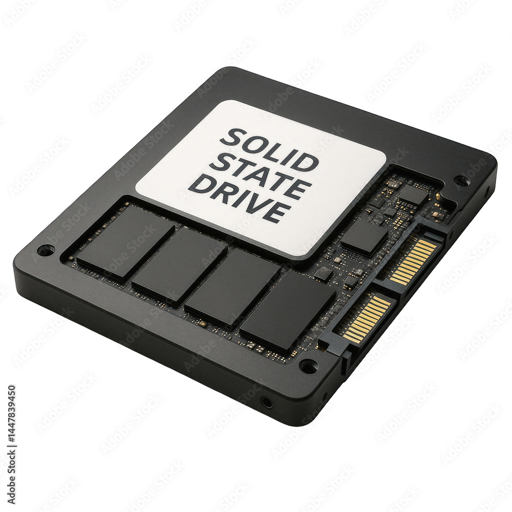 Poster cutting-edge digital storage technology, a solid state drive for rapid computer performance and data