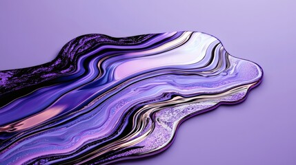 Abstract Flowing Art with Smooth Purple and Pink Waves on Soft Lavender Background