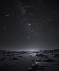 Vast, star-studded night sky; deep black canvas, countless twinkling stars ,  ethereal,  dark,  constellation