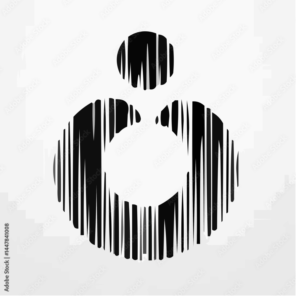 Poster abstract barcode symbol representing identity and connection