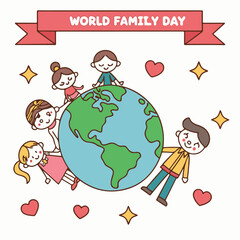 Family Celebration – International Day of Families May 15 Vector, Parents and Children Unity Illustration, Happy Family Love Banner Design, Global Awareness Concept