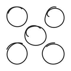 hand drawn circles isolated on white background