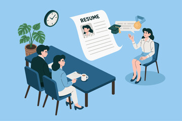 Job Interview Scene with Female Applicant