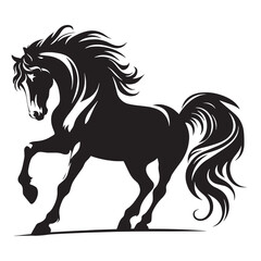 Refined horse silhouette vector designed for premium design assets – horse silhouette – horse vector – horse illustration – silhouette of horse

