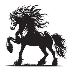 Bold-edged horse silhouette vector perfect for strong graphic designs – horse silhouette – horse vector – horse illustration – silhouette of horse

