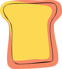 A simple and inviting illustration of a slice of bread, offering a minimalist design that evokes feelings of warmth, comfort and daily life.