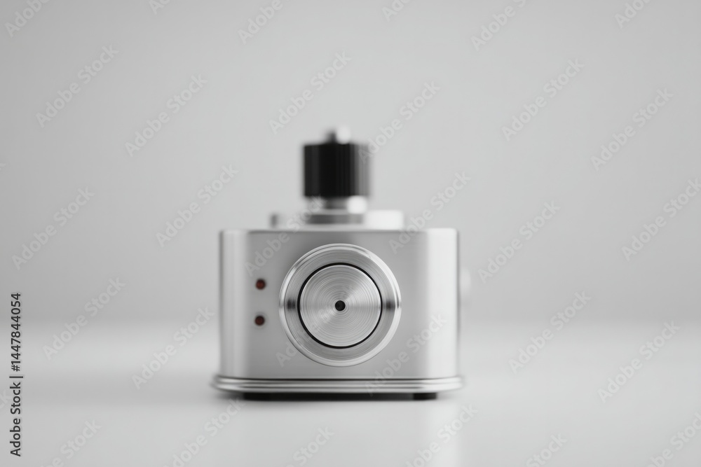 Poster capture vintage industrial object on pristine white background emphasizing its unique retro design
