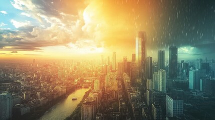 Obraz premium A real-time weather forecasting system using big data analytics to predict global climate changes.