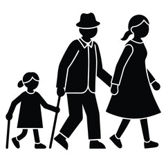 Multigenerational Family Walking Together A Symbol of Unity and Love