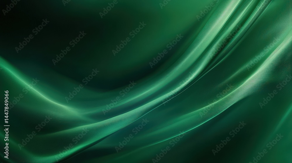 Poster a rich emerald green gradient background with a luxurious and elegant depth.