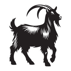 Minimalist goat silhouette vector tailored for modern creative designs – goat silhouette – goat vector – goat illustration – silhouette of goat

