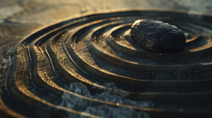 Zen Rock Garden Patterns under Natural Light