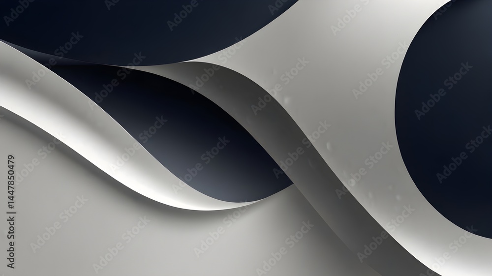Poster abstract white and dark blue waves modern wavy texture background elegant curved lines pattern dynam