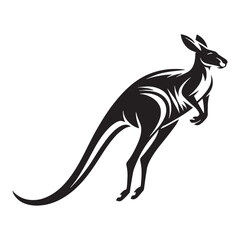 Unique jumping kangaroo silhouette vector perfect for modern graphic projects – kangaroo silhouette – kangaroo vector – kangaroo illustration – silhouette of kangaroo

