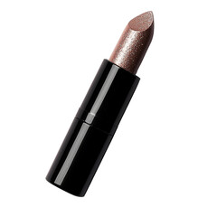 Obraz premium Shimmering rose gold lipstick in a sleek black tube. The lipstick has a subtle shimmer and a creamy texture. 