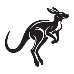 Versatile jumping kangaroo silhouette vector perfect for modern creative concepts – kangaroo silhouette – kangaroo vector – kangaroo illustration – silhouette of kangaroo

