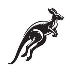Polished jumping kangaroo silhouette vector ideal for high-end creative designs – kangaroo silhouette – kangaroo vector – kangaroo illustration – silhouette of kangaroo

