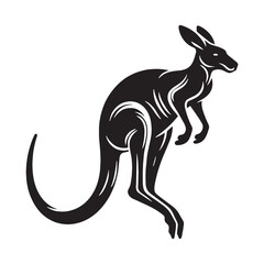 Stylish jumping kangaroo silhouette vector tailored for modern visuals – kangaroo silhouette – kangaroo vector – kangaroo illustration – silhouette of kangaroo


