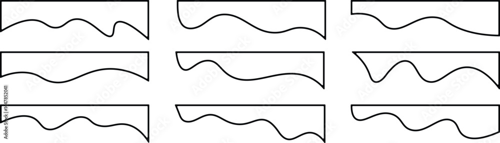 Poster dividers shape for web page headers or footers. header shape background for website design. abstract