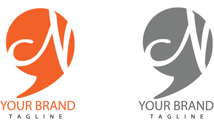 Playful N Logo with Bubble Elements.eps
