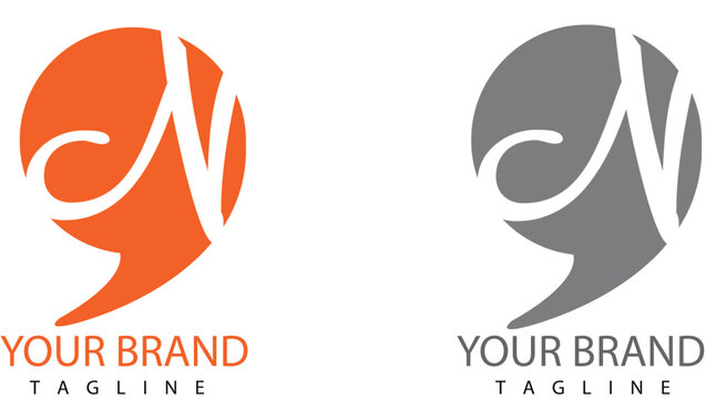 Playful N Logo with Bubble Elements.eps