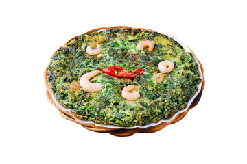 Korean style seafood pancake in png file png파일의 한국식 해물파전
